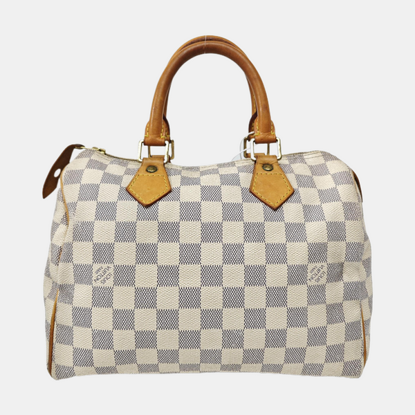 SPEEDY 25 Damier Azur Coated Canvas White