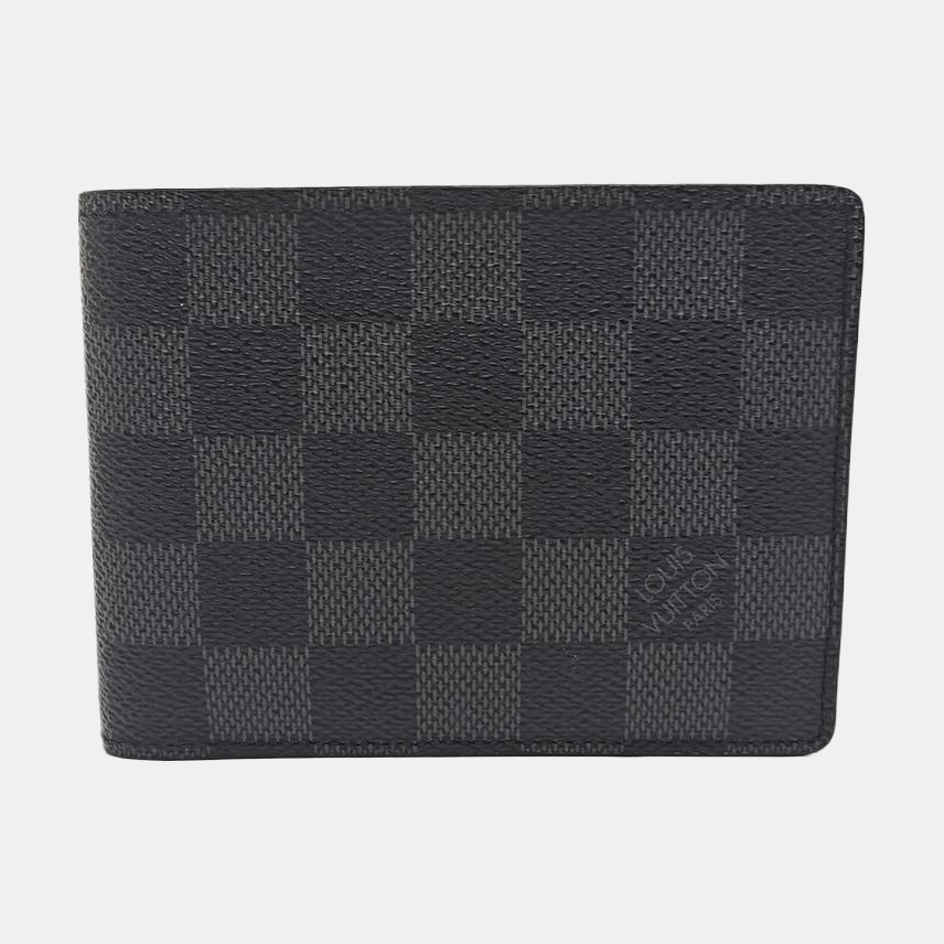 AMERIGO Damier Graphite Coated Canvas Gray Wallet