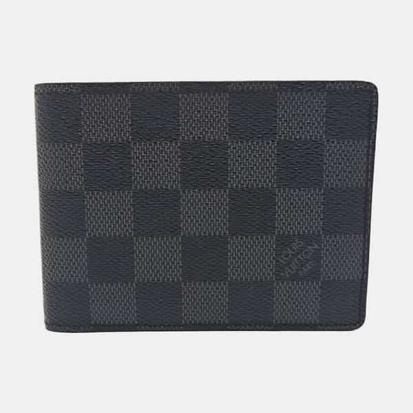 AMERIGO Damier Graphite Coated Canvas Gray Wallet