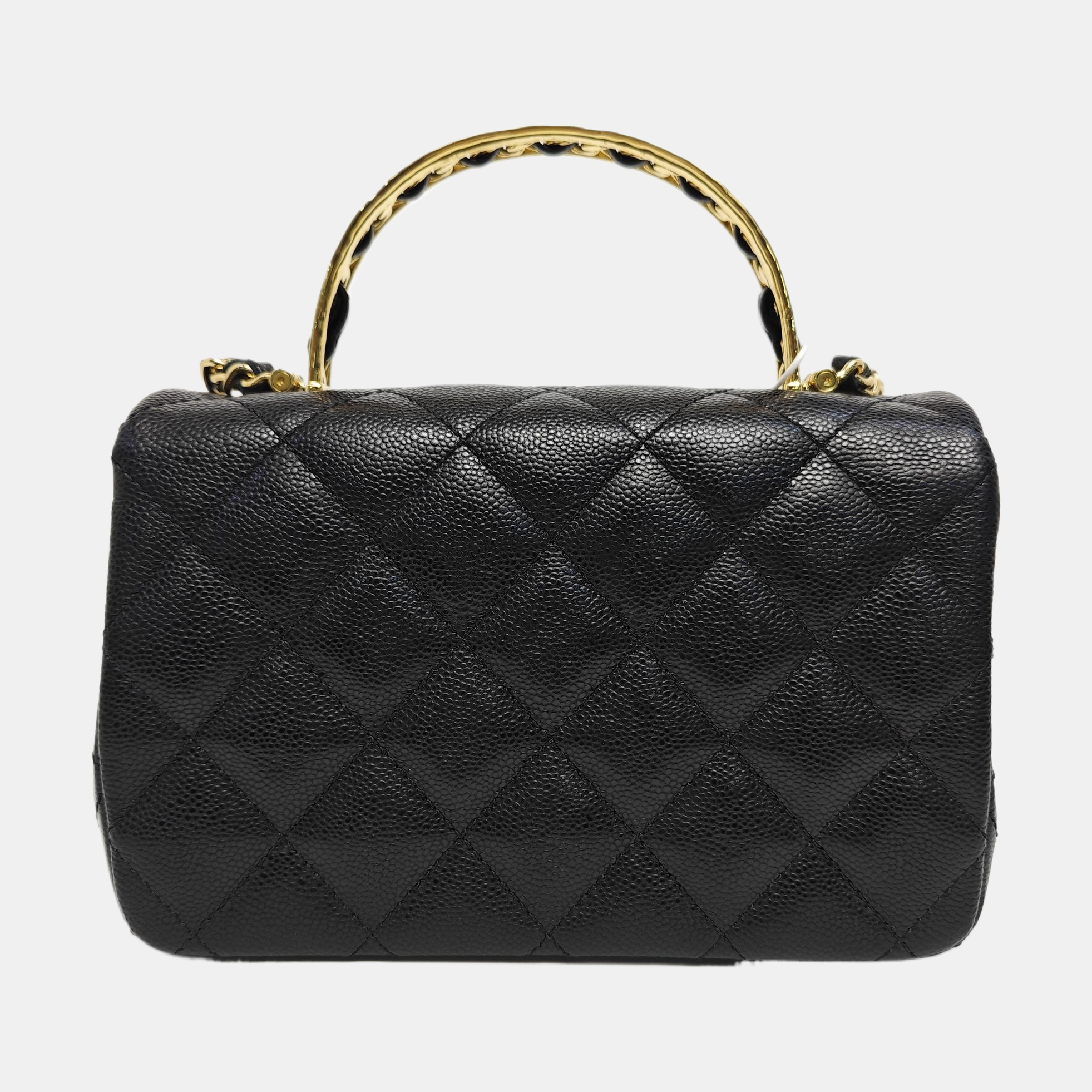 COCO HANDLE Mini Quilted Grained Calfskin Black