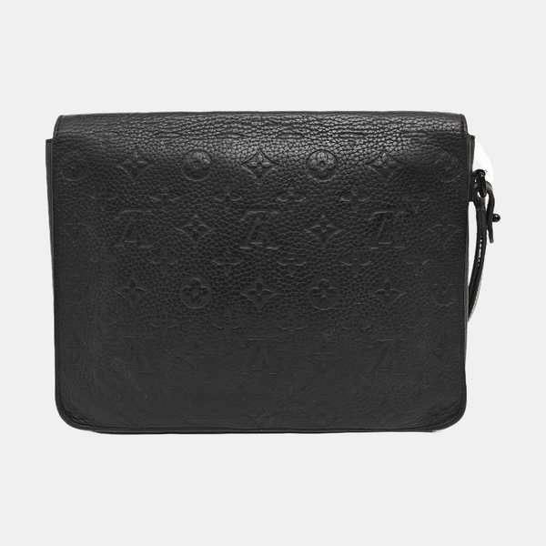 S LOCK Monogram Calfskin Black