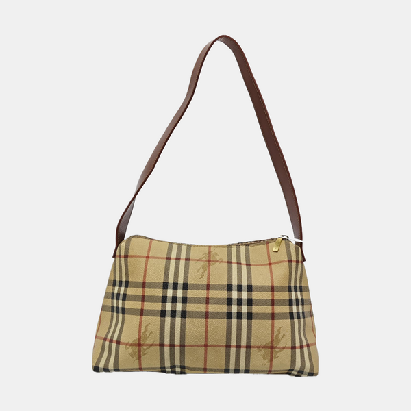 Coated Canvas Shoulder Bag Brown