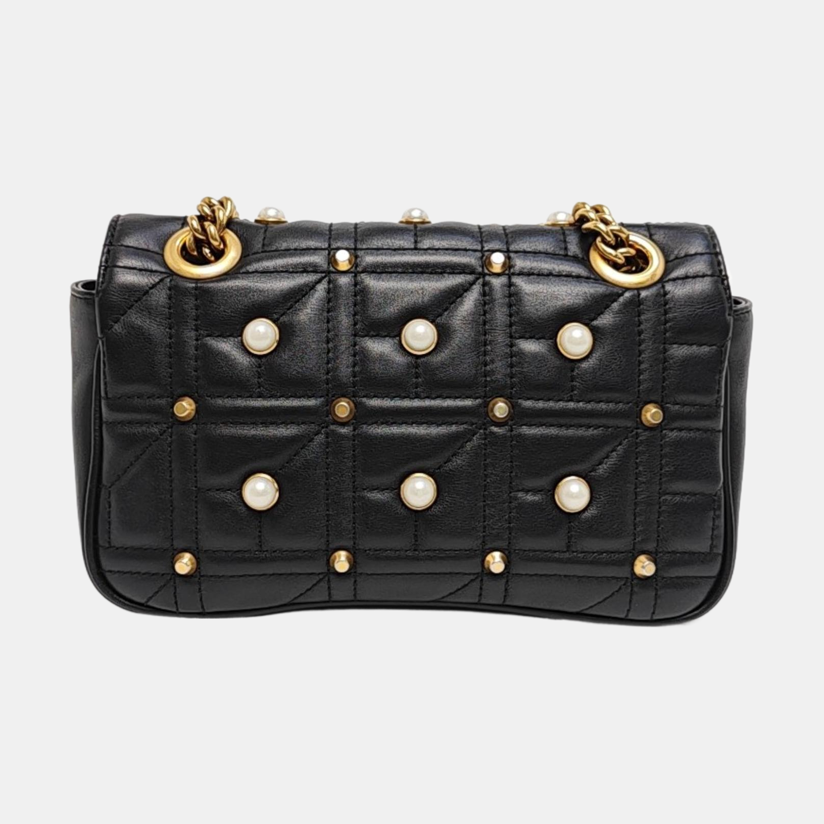 GG Marmont Small Quilted Calfskin Black