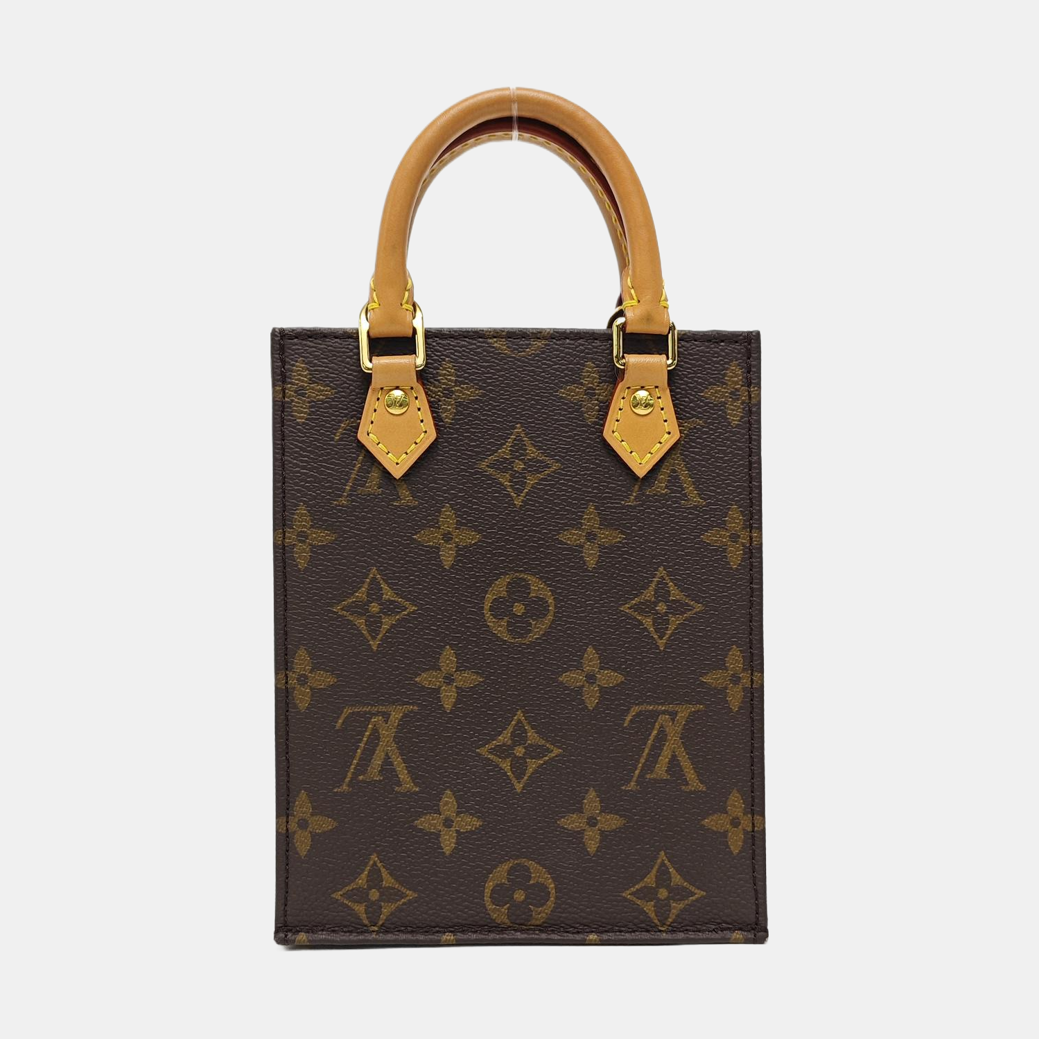 SAC PLAT Mini Monogram Coated Canvas Brown