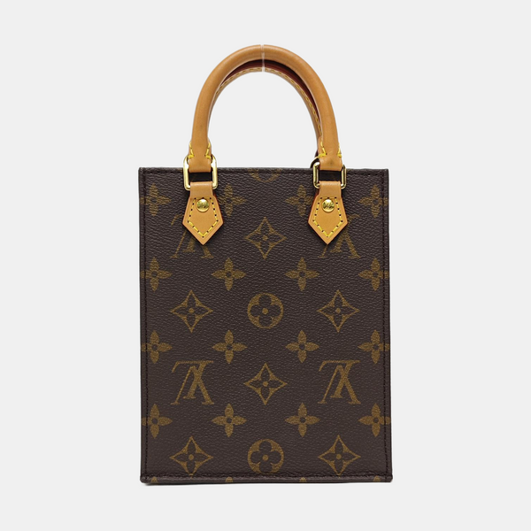 SAC PLAT Mini Monogram Coated Canvas Brown