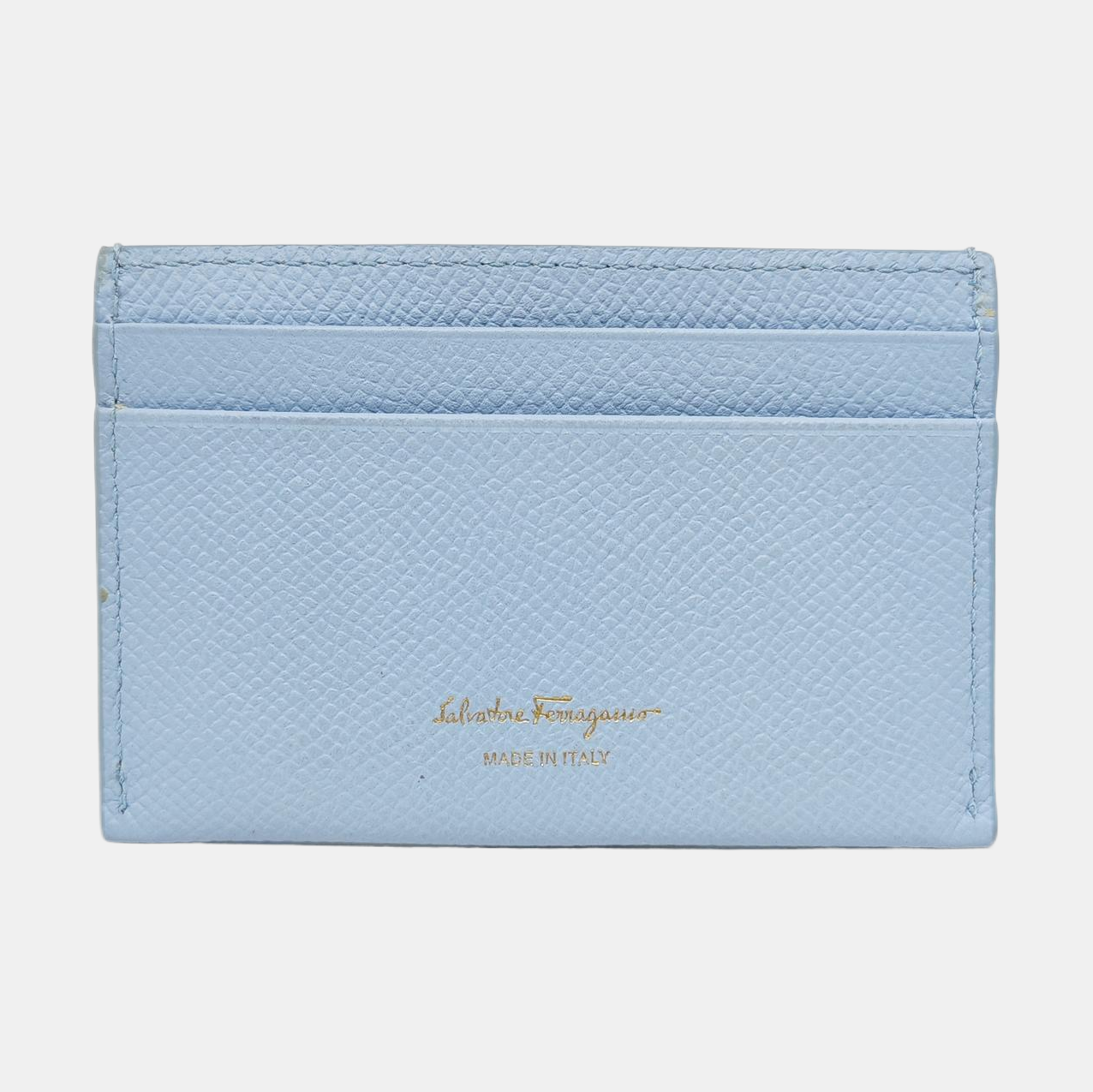Gancini Calfskin Blue Card Holder