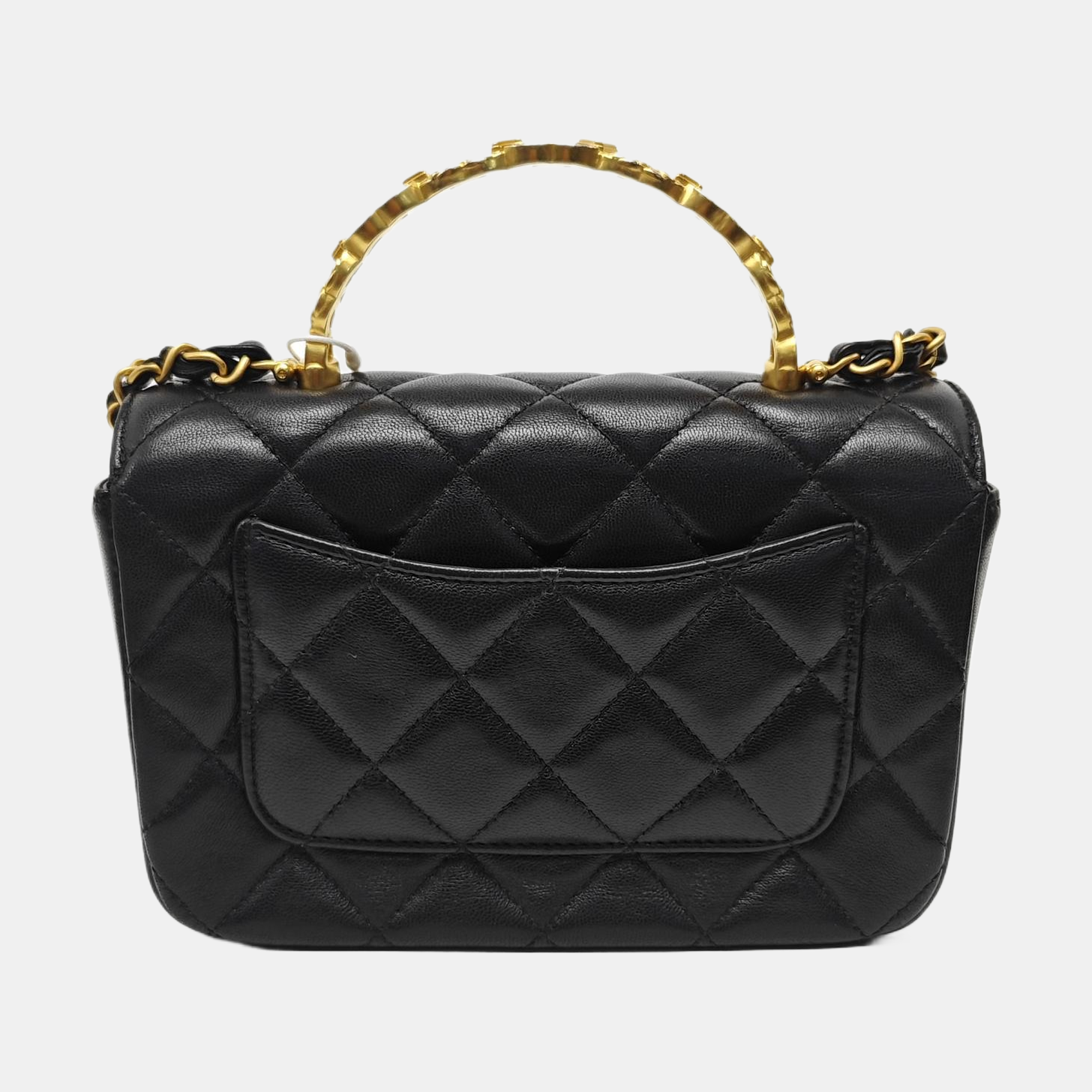 Quilted Lambskin Shoulder Bag Mini Black