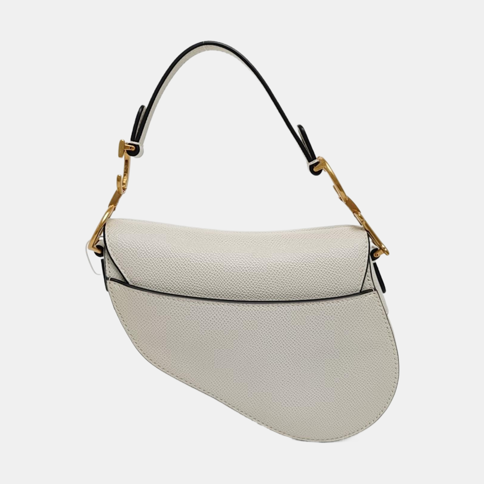 Authenticated pre-owned  Saddle Mini Calfskin White - Top Handle Bag at Looply