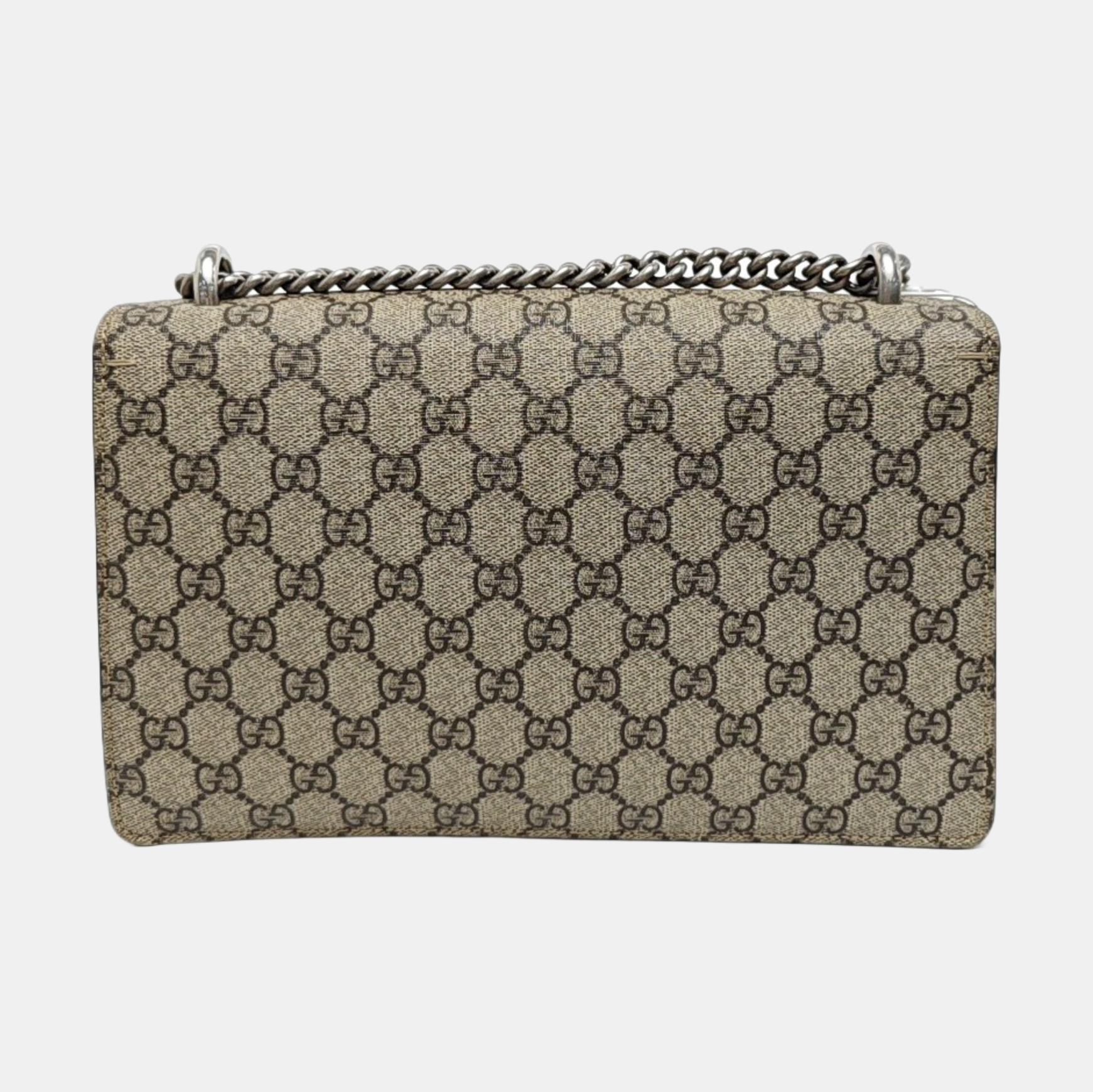 Dionysus Small Monogram Coated Canvas Beige