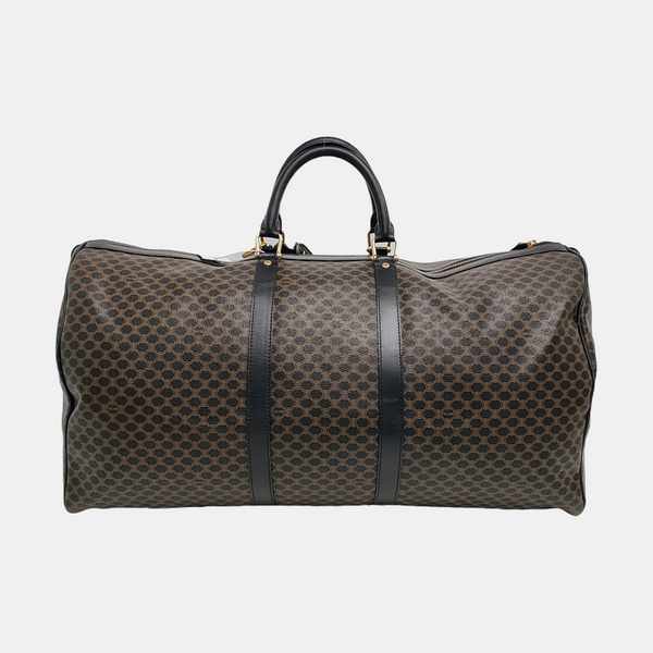 Coated Canvas Top Handle Bag Brown