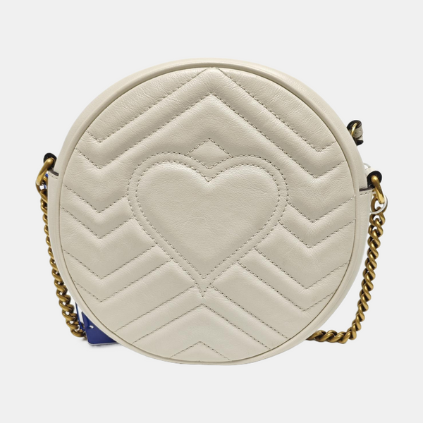 GG Marmont Mini Quilted Calfskin White