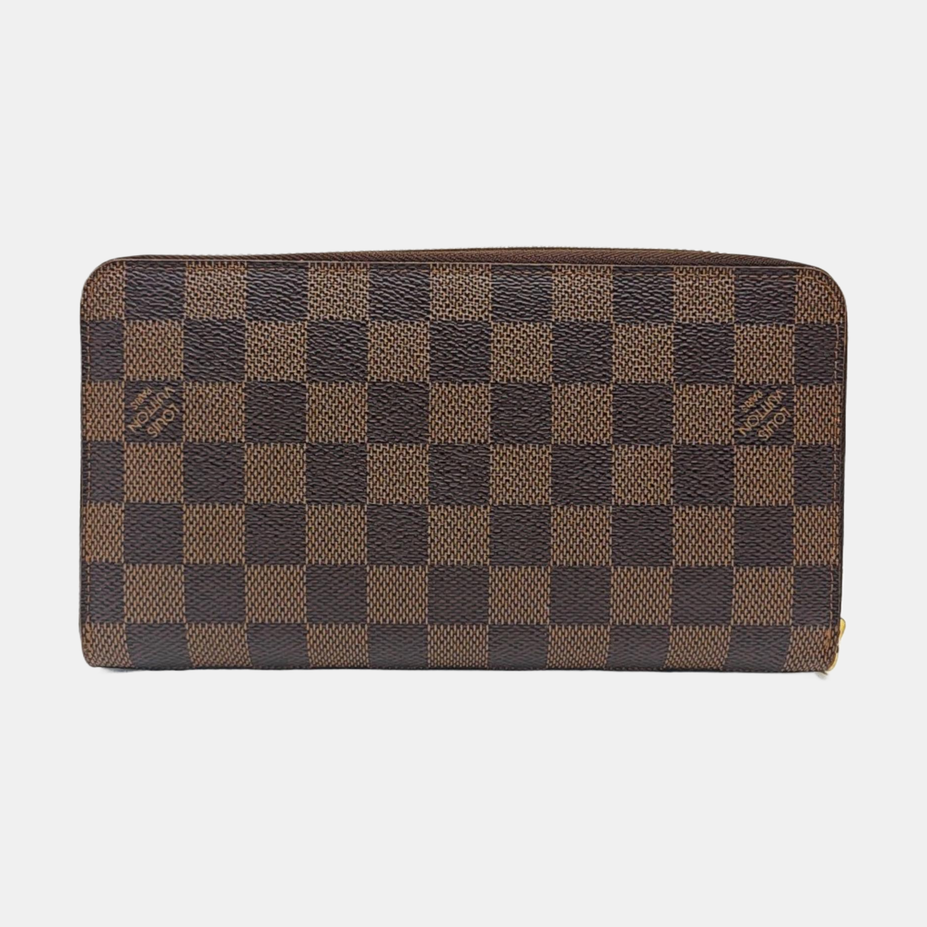 ZIPPY Damier Ebene Coated Canvas Brown Wallet