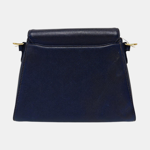 Leather Shoulder Bag Blue