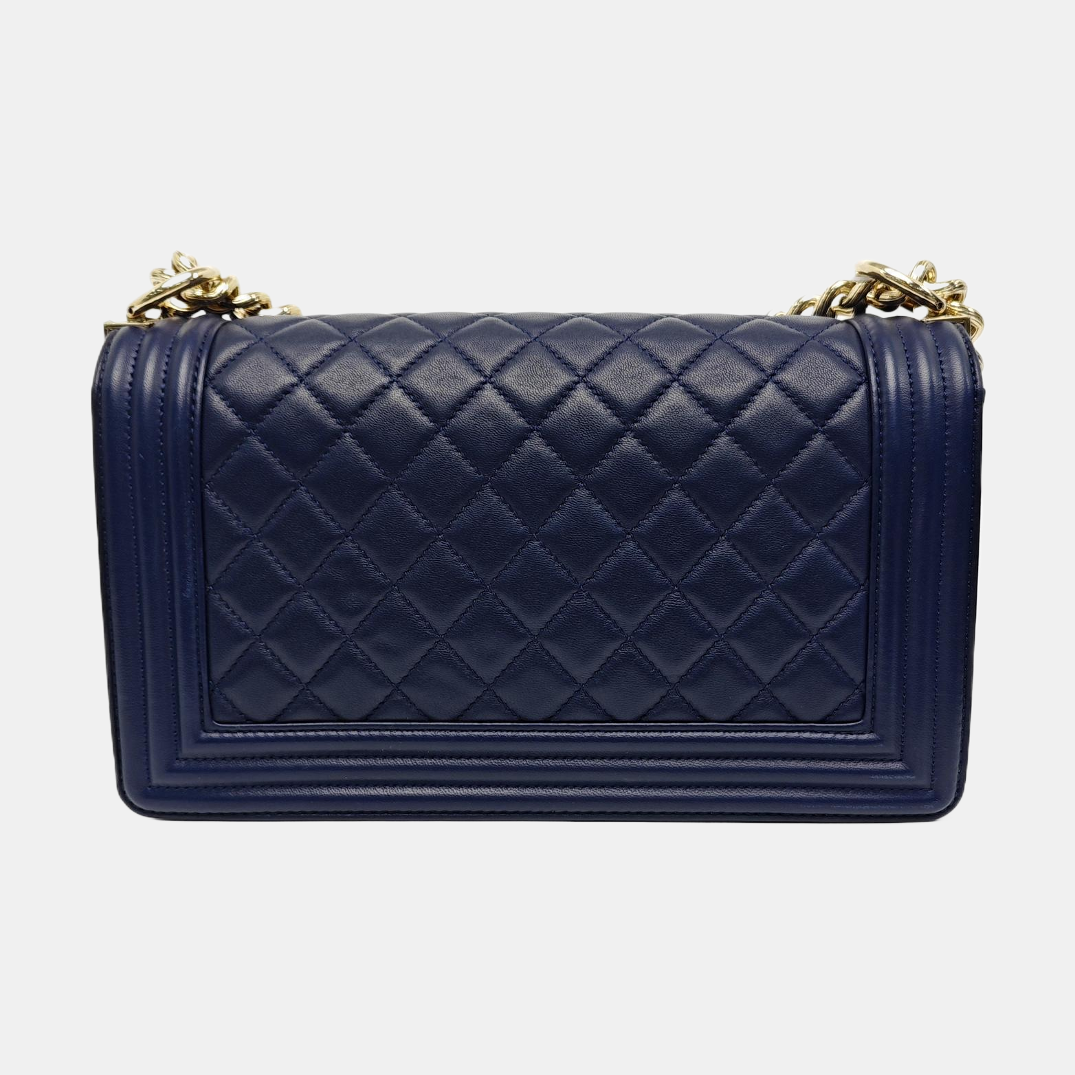 BOY CHANEL Medium Quilted Calfskin Blue