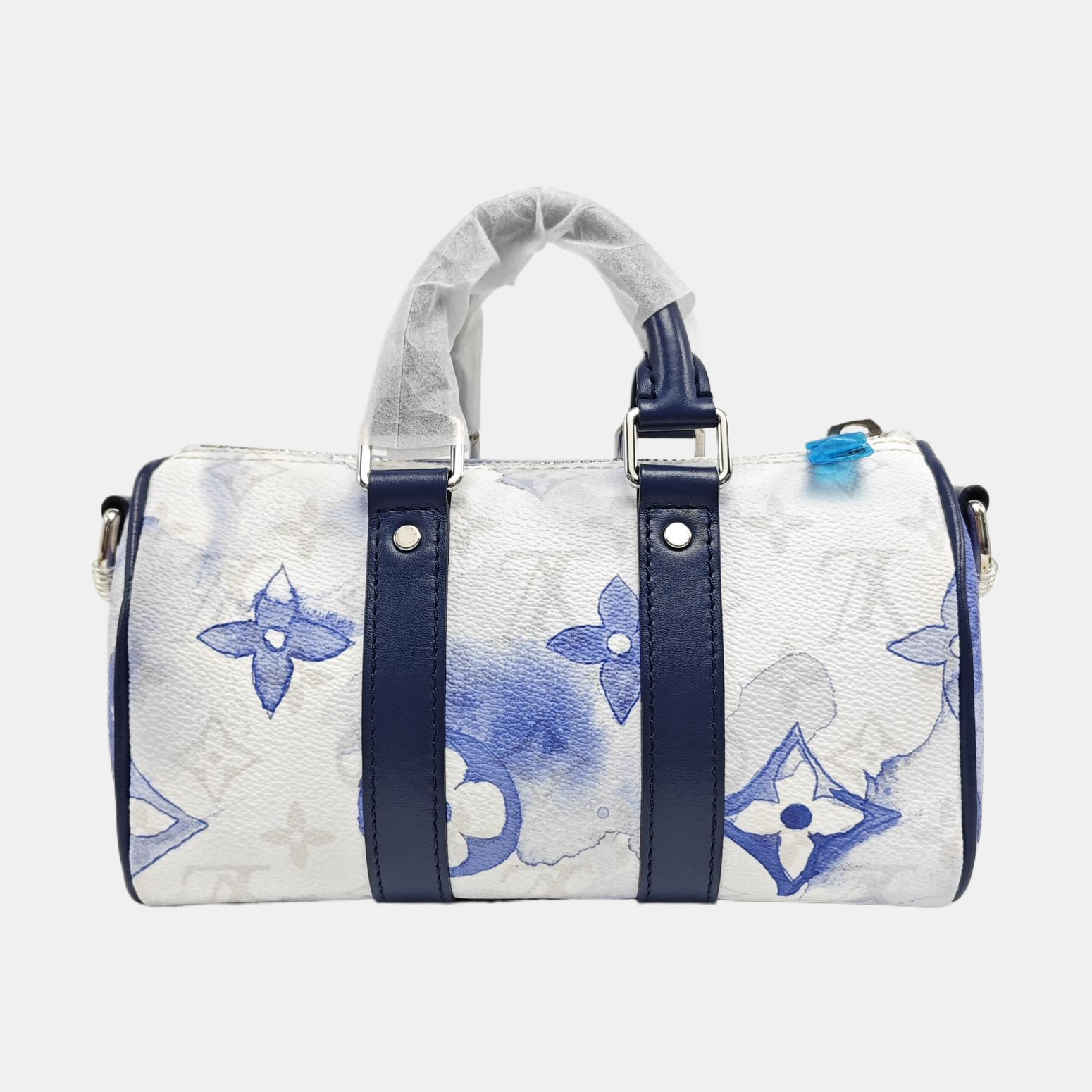 KEEPALL Nano Monogram Coated Canvas Blue