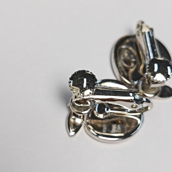 Petit CD Metal Silver Clip On Earrings