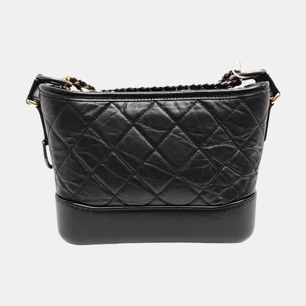 GABRIELLE Small Quilted Calfskin Black