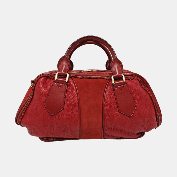Leather Shoulder Bag Red