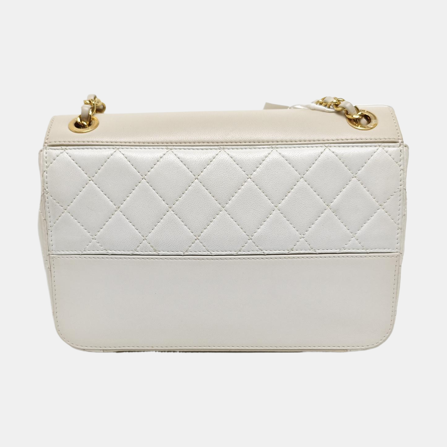 Quilted Lambskin Shoulder Bag White