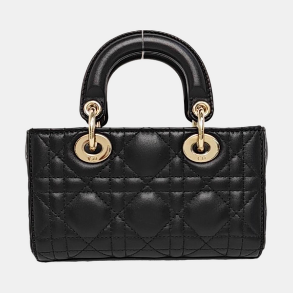 Lady Dior Mini Cannage Calfskin Black