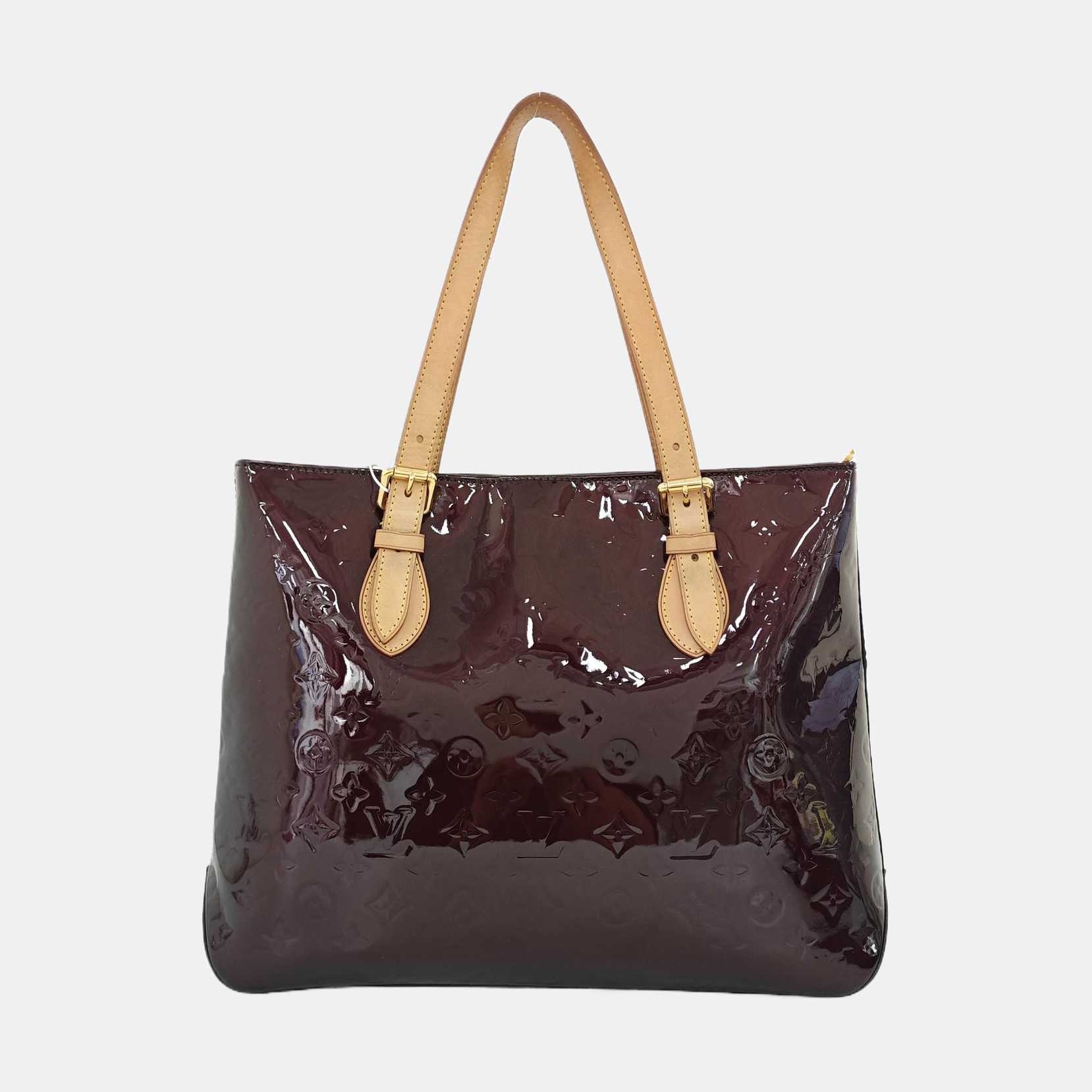 BRENTWOOD Monogram Patent Calfskin Red