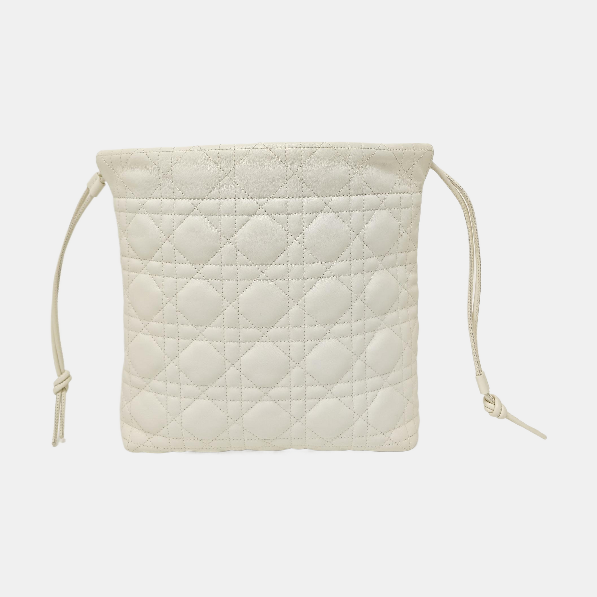 Cannage Lambskin Shoulder Bag Mini White