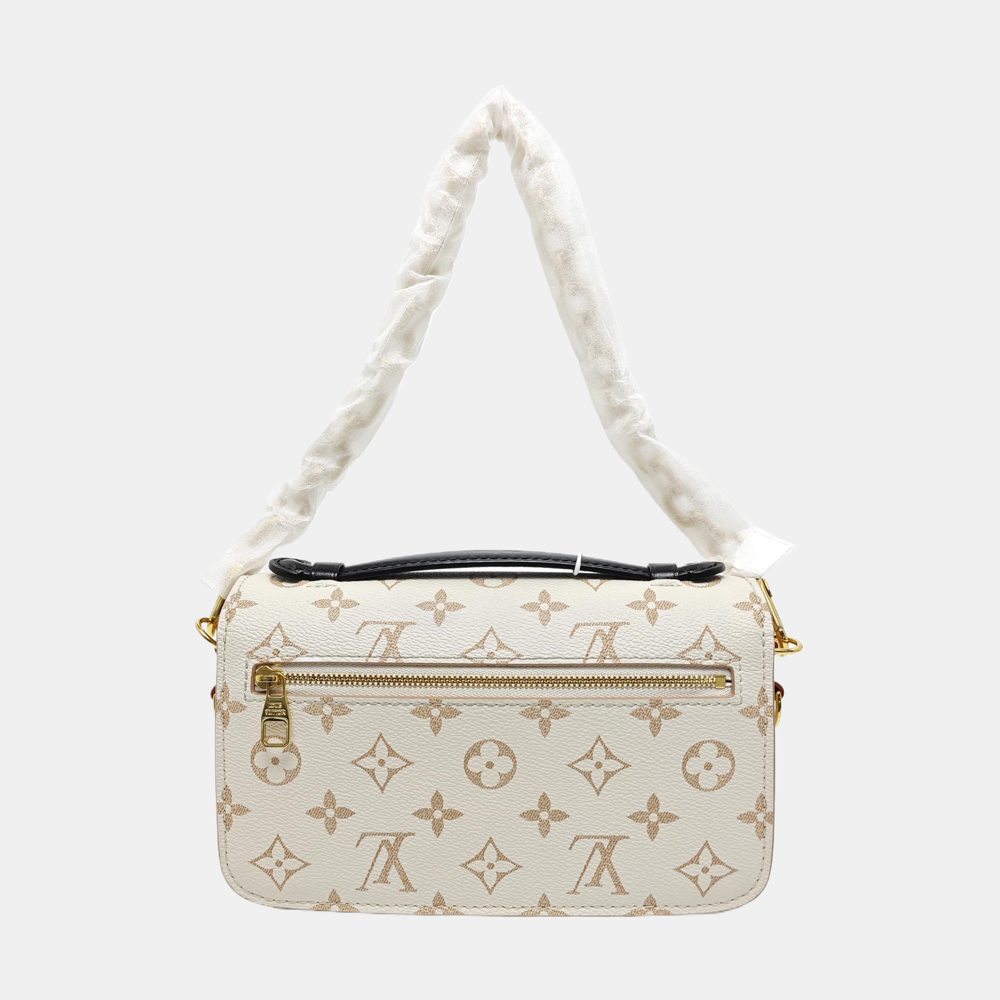 Monogram Coated Canvas Shoulder Bag PM White