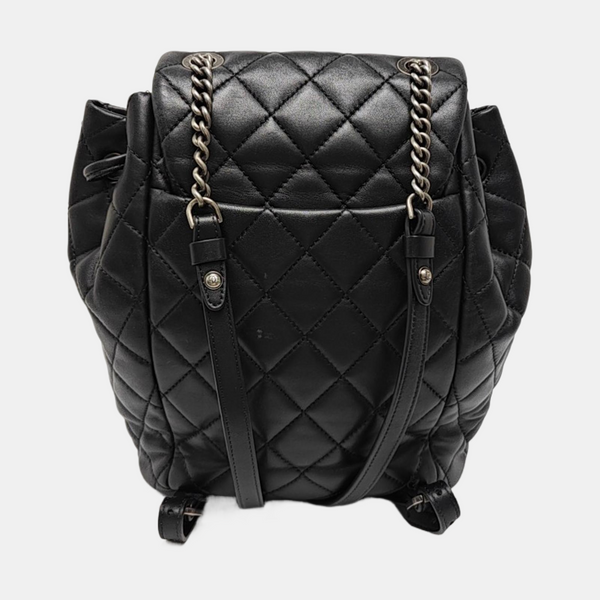 Quilted Lambskin Backpack Black