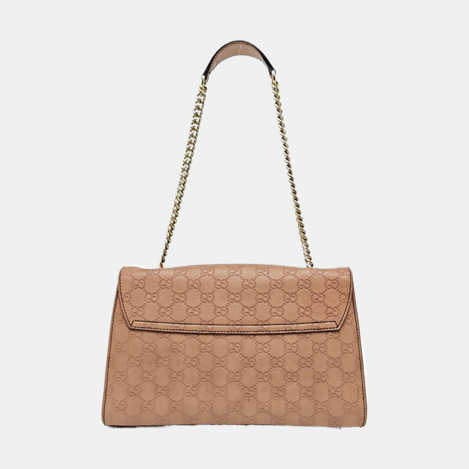 Emily Chain Monogram Calfskin Beige