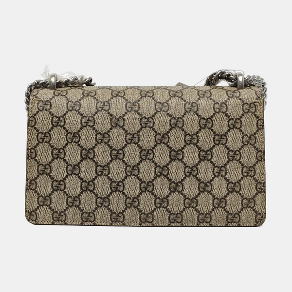 Dionysus Small Monogram Coated Canvas Beige