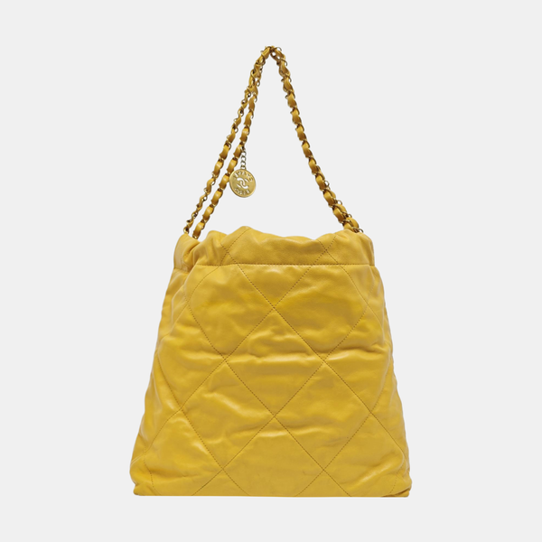 CHANEL 22 Small Quilted Calfskin Yellow
