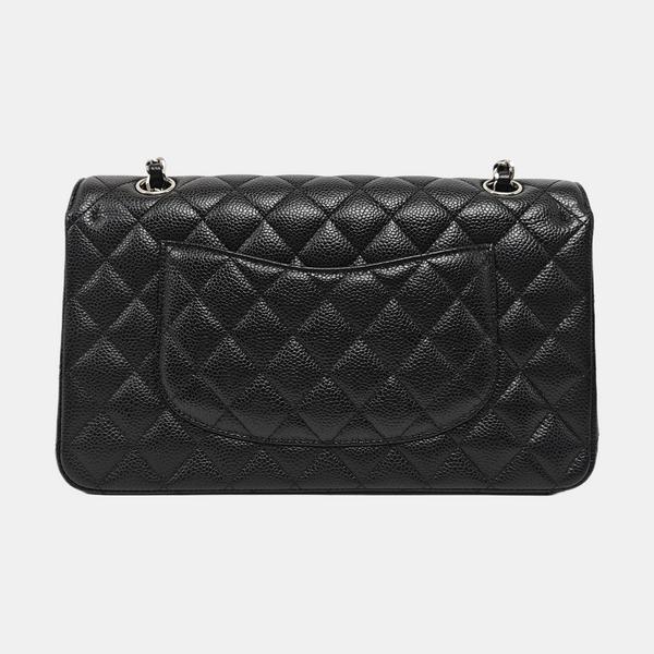CLASSIC FLAP Small Quilted Grained Calfskin Black