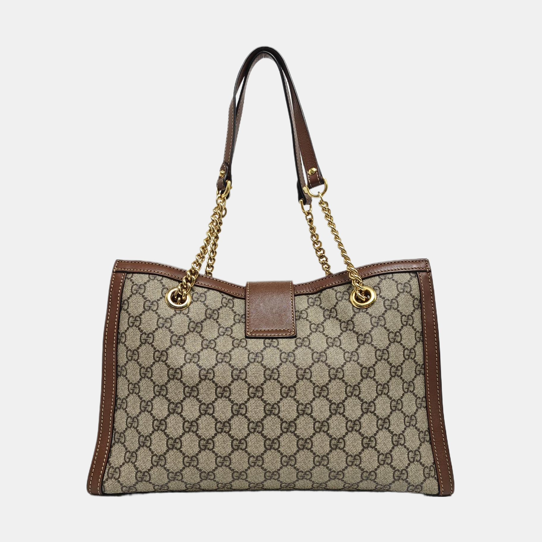 Padlock Medium Monogram Coated Canvas Beige