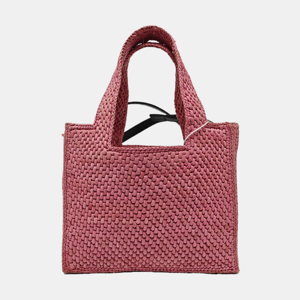 Font Tote Straw Pink