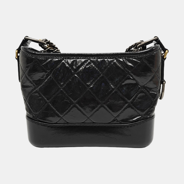 GABRIELLE Small Quilted Calfskin Black