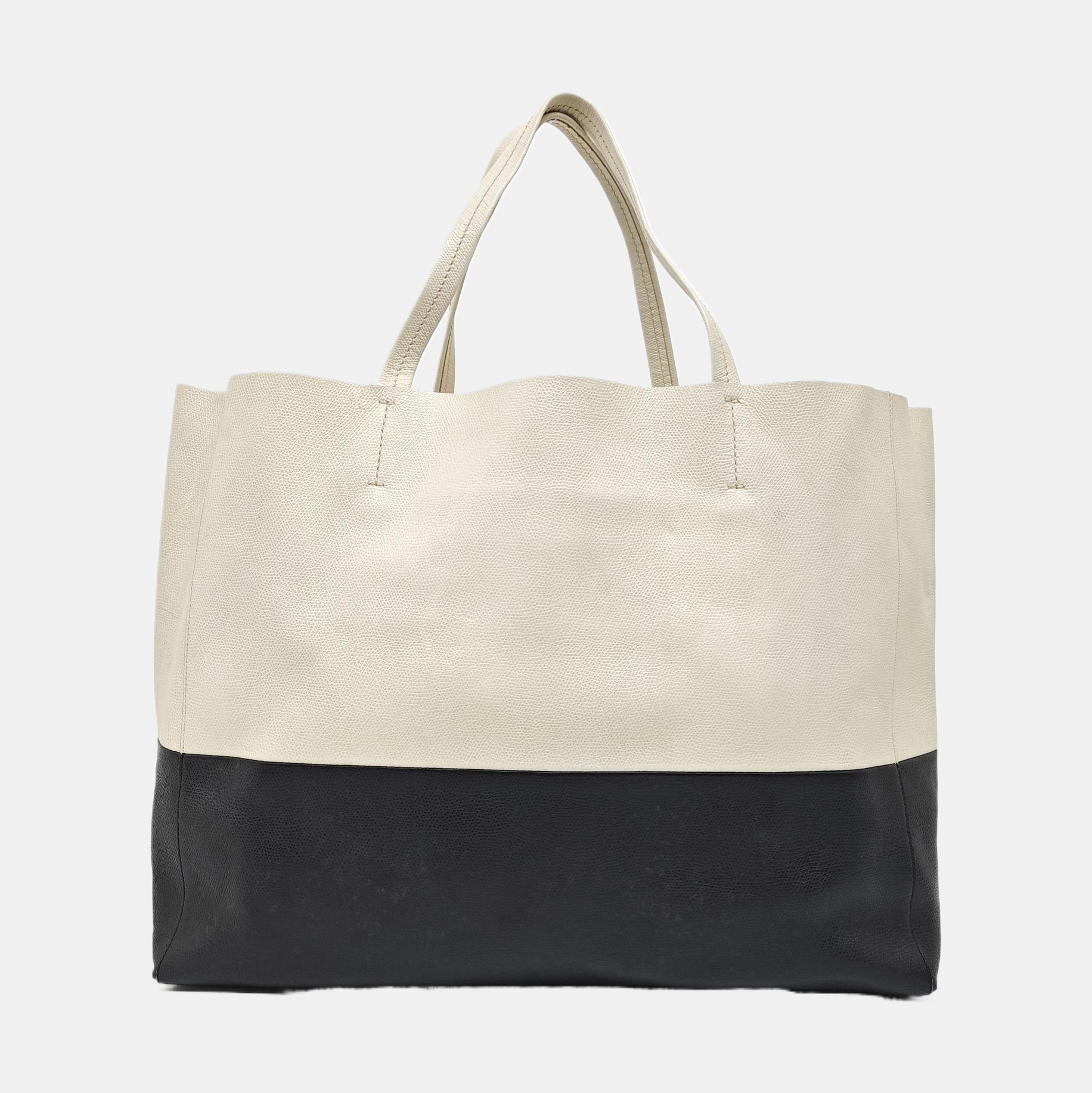 HORIZONTAL CABAS Calfskin White