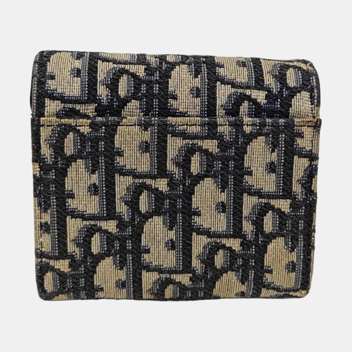Saddle Mini Oblique Canvas Blue Wallet