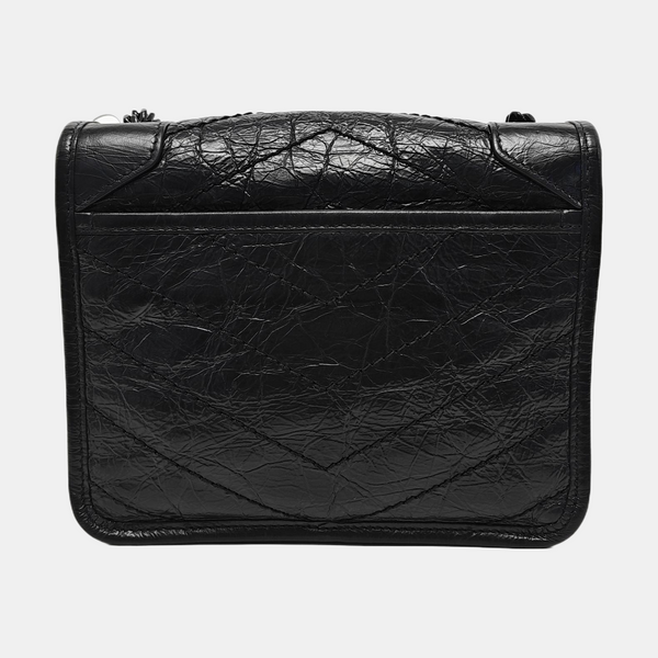 NIKI Mini Chevron, Quilted Calfskin Black