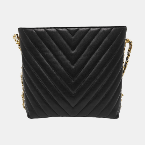 Chevron Lambskin Black