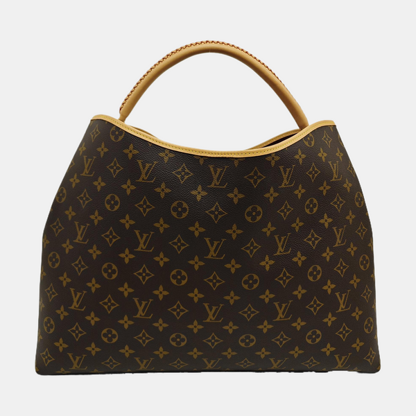 Monogram Coated Canvas Tote Bag Brown