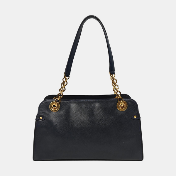 Calfskin Top Handle Bag Blue