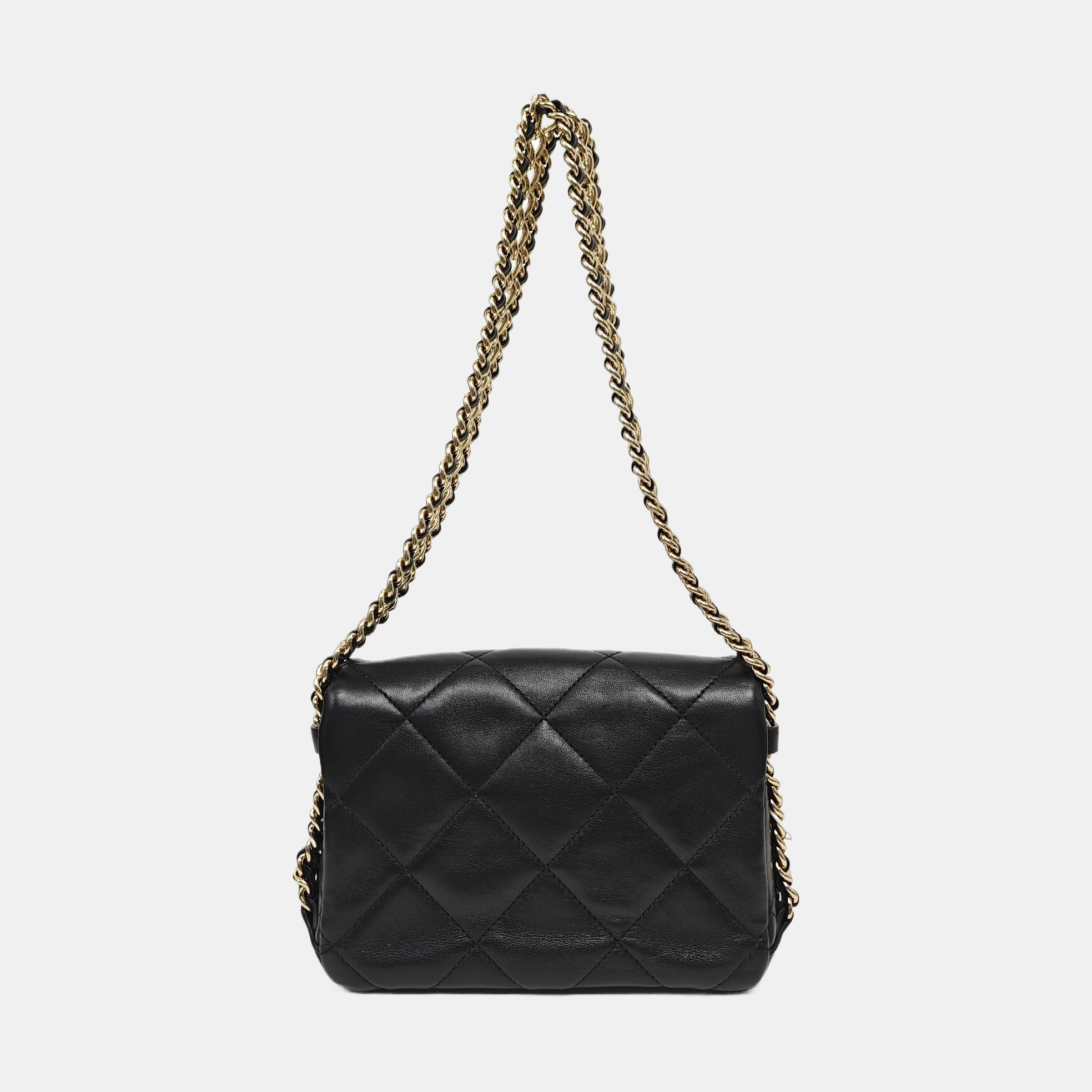Quilted Calfskin Shoulder Bag Black