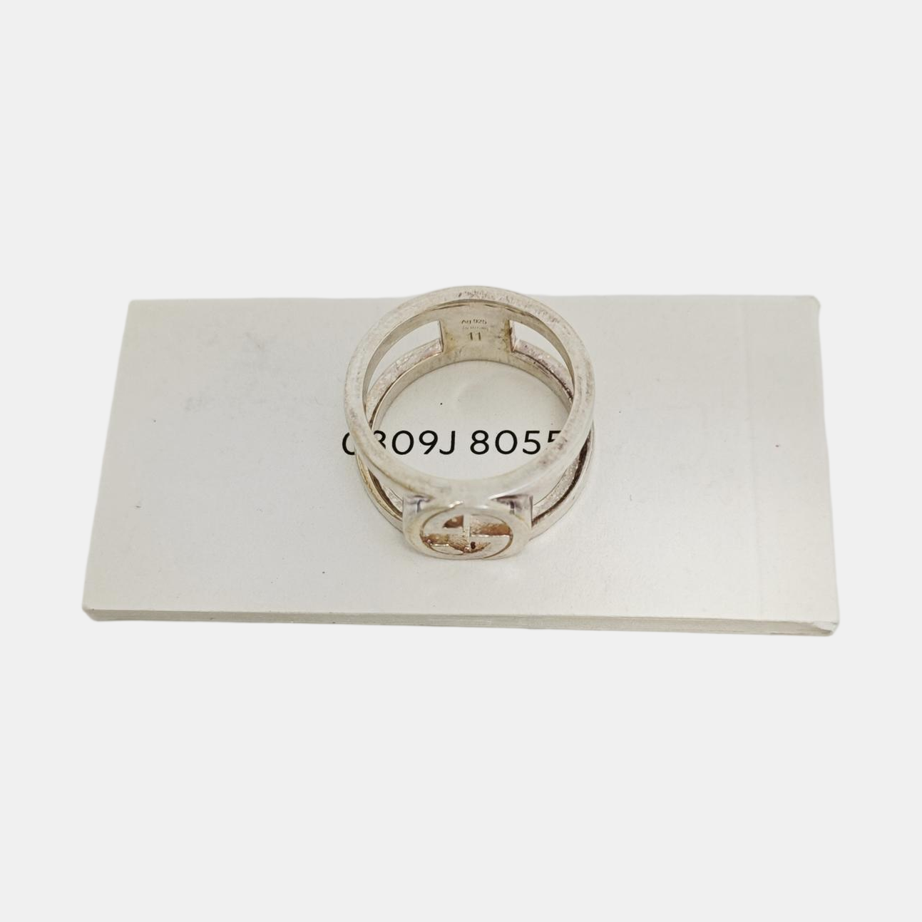 Interlocking G 925 Sterling Silver Ring EU 50