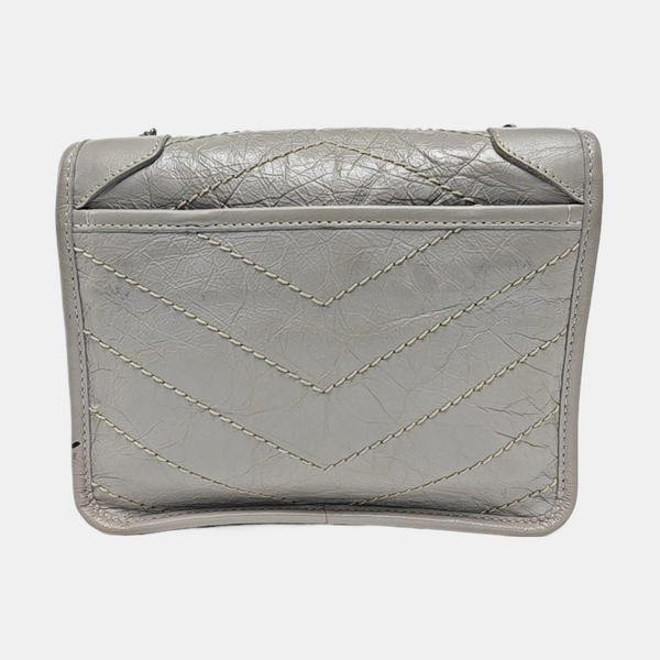 Authenticated pre-owned  NIKI Mini Chevron, Quilted Calfskin Gray - Shoulder Bag at Looply