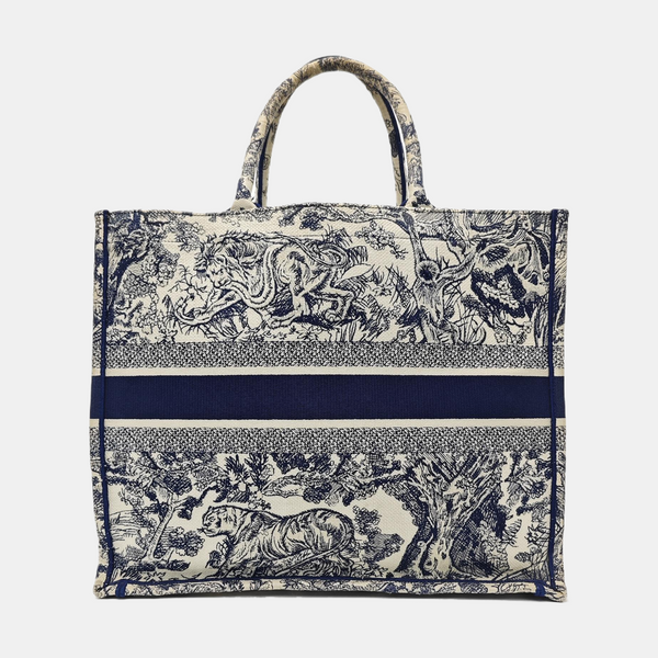 Book Tote Large Fabric Blue