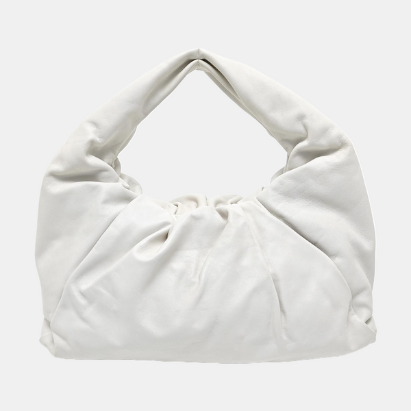 Authenticated pre-owned  The Pouch Calfskin White - Top Handle Bag at Looply