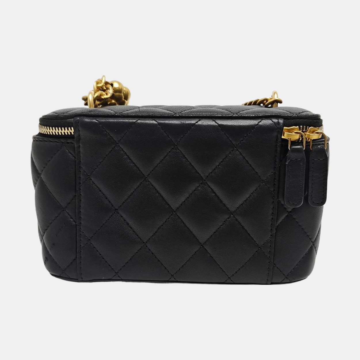 VANITY CASE Small Quilted Lambskin Black