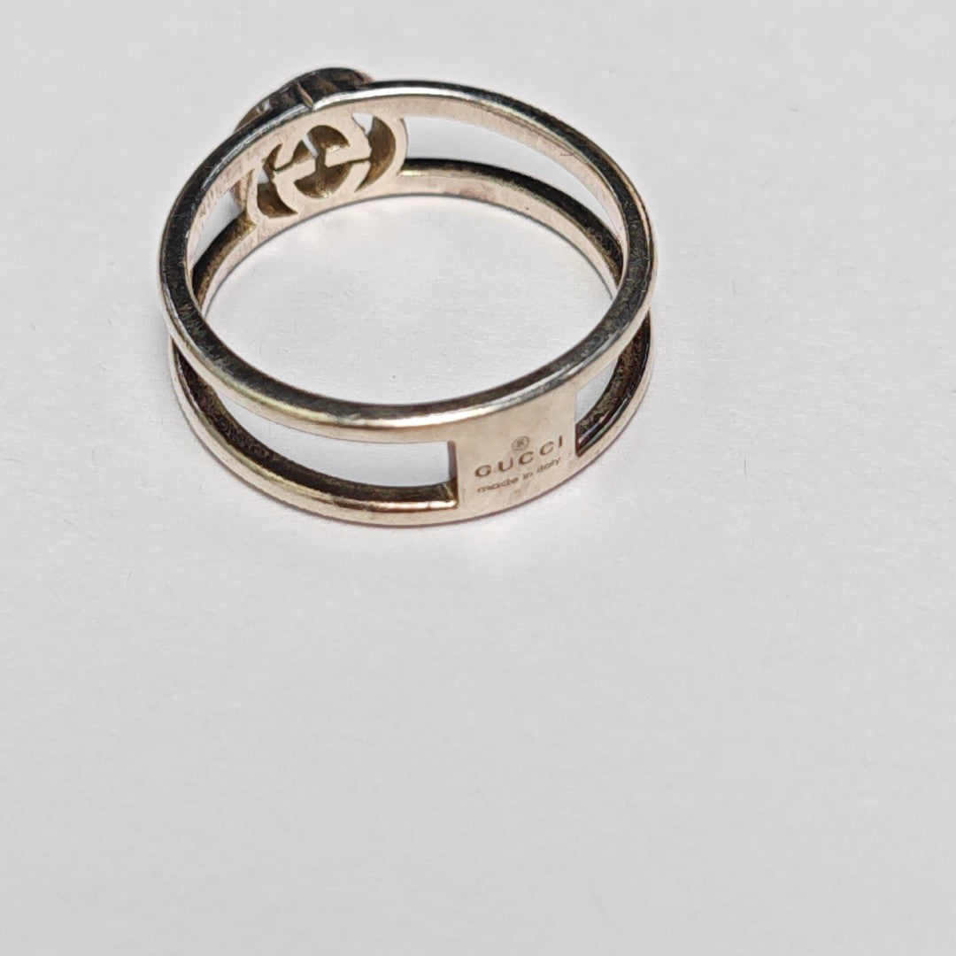 Interlocking G 925 Sterling Silver Ring HK 13