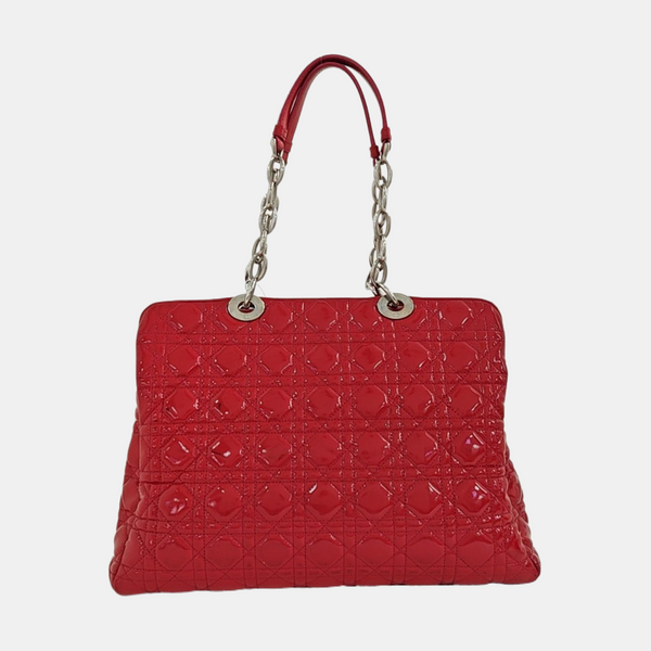 Dior Soft Large Cannage Patent Leather Red