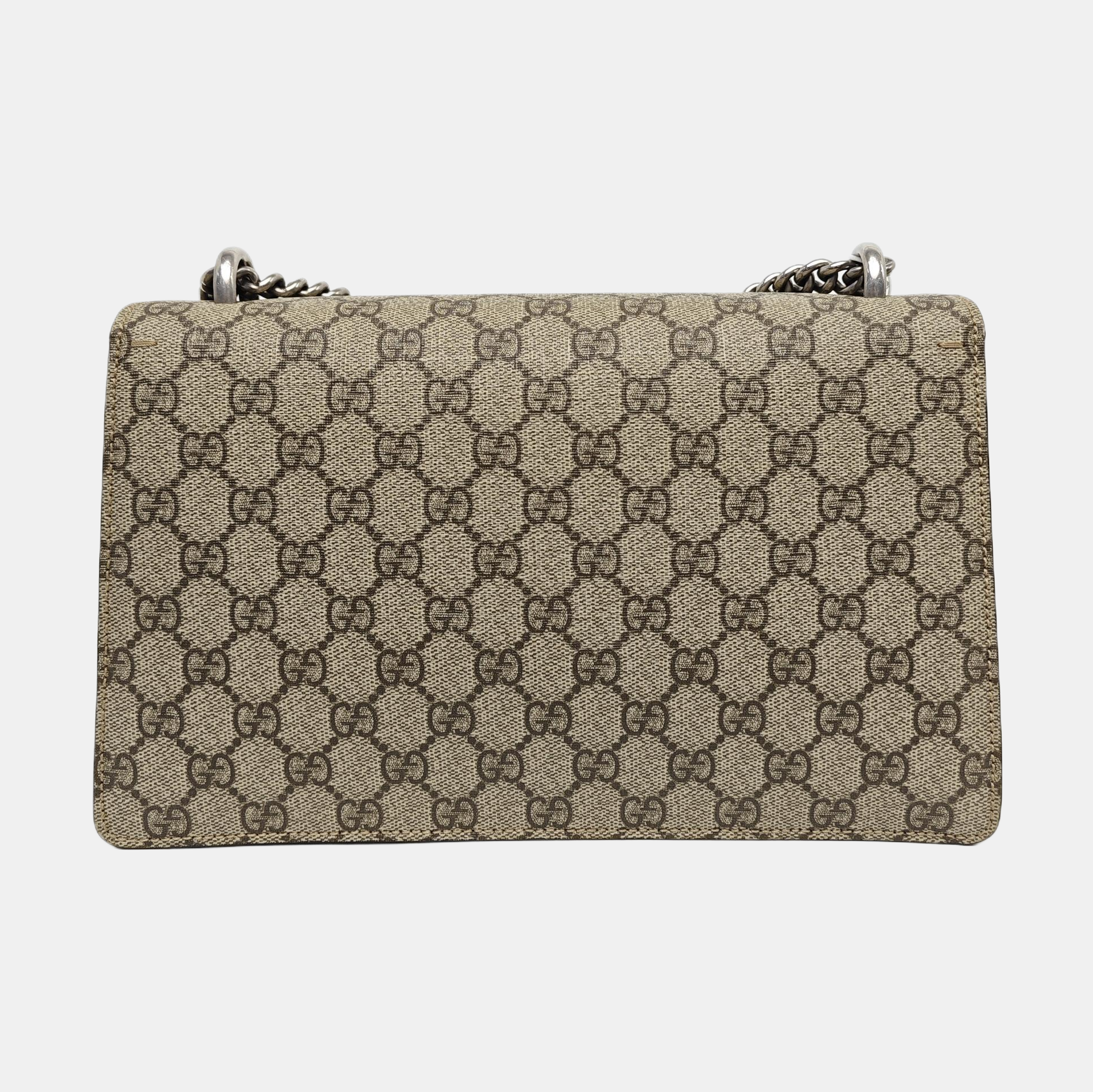 Dionysus Small Monogram Coated Canvas Beige